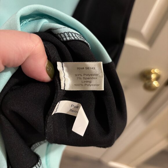 Boston Proper Women's Black/Teal Scuba Dress Size:10 - Picture 4 of 8